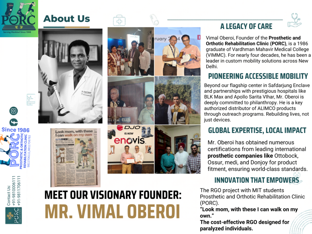 P.O.R.C prosthetic and orthotic rehabilitation clinic founder and clinic history